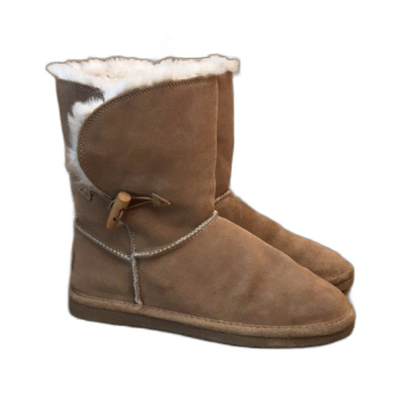 Bjorndal Mid Calf Boots Light Brown Suede Round Toe Slip On shoes size 9 - Picture 4 of 10